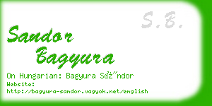 sandor bagyura business card